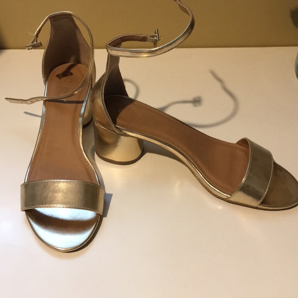 Gold strapped sandals